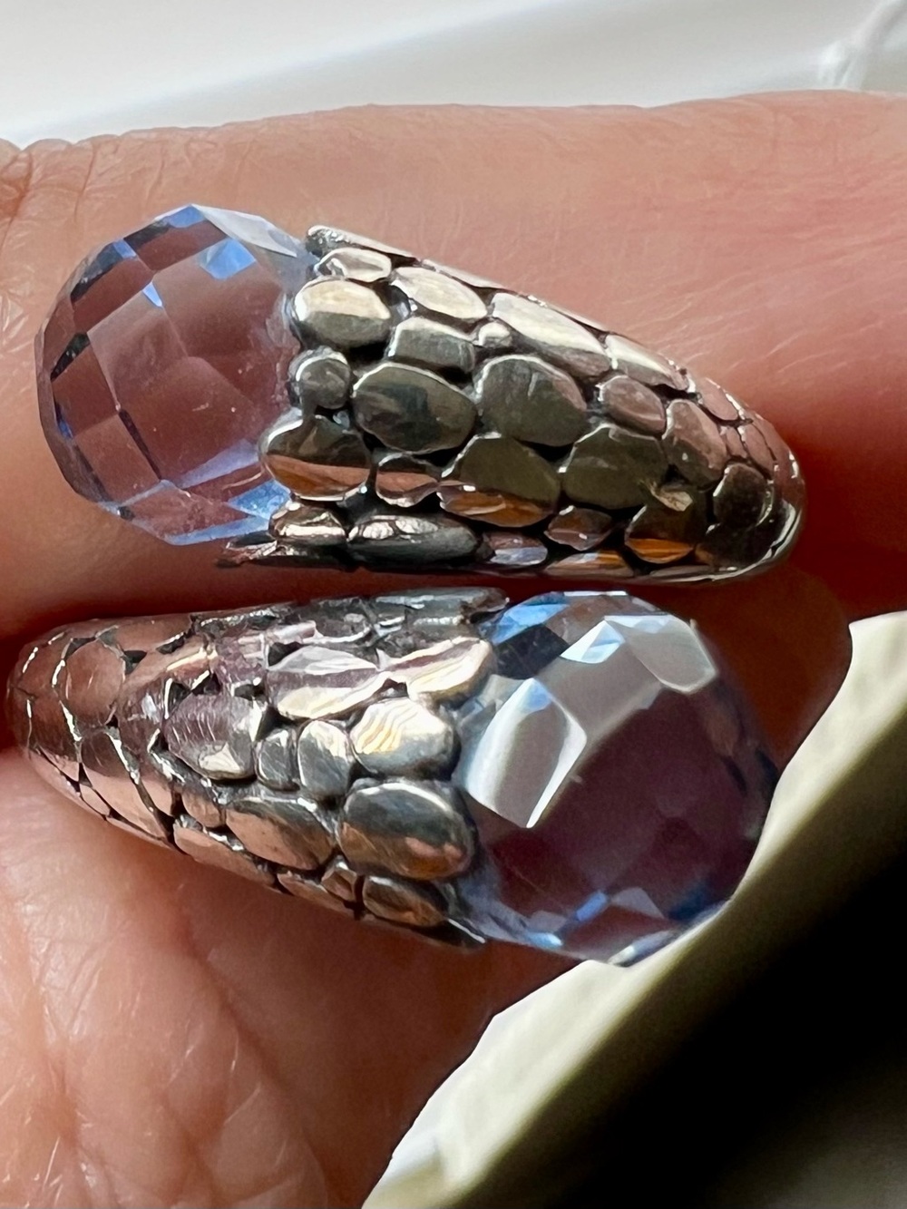 Sterling blue quartz wrap ring Ring - size 9-10 - Picture 3 of 6